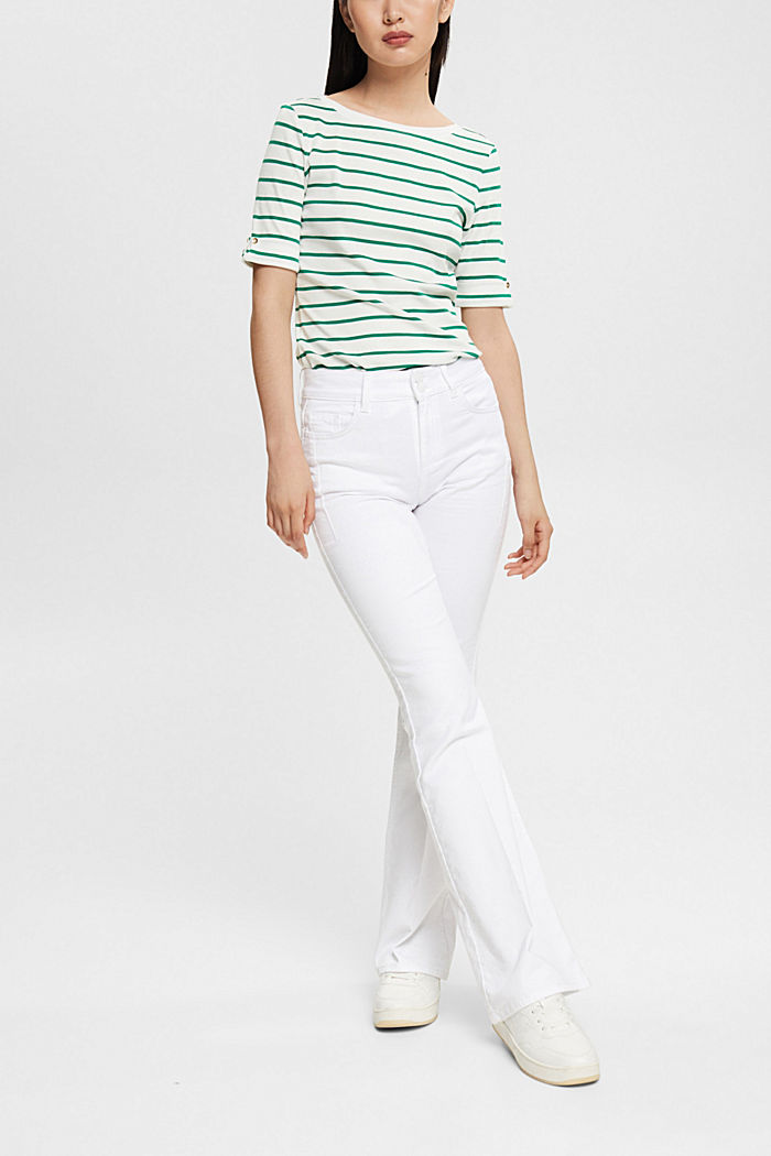 Striped jersey t-shirt, EMERALD GREEN, detail-asia image number 4