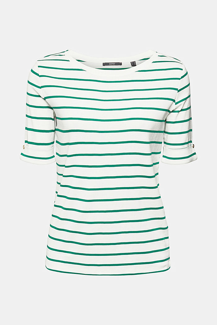 Striped jersey t-shirt, EMERALD GREEN, detail-asia image number 4