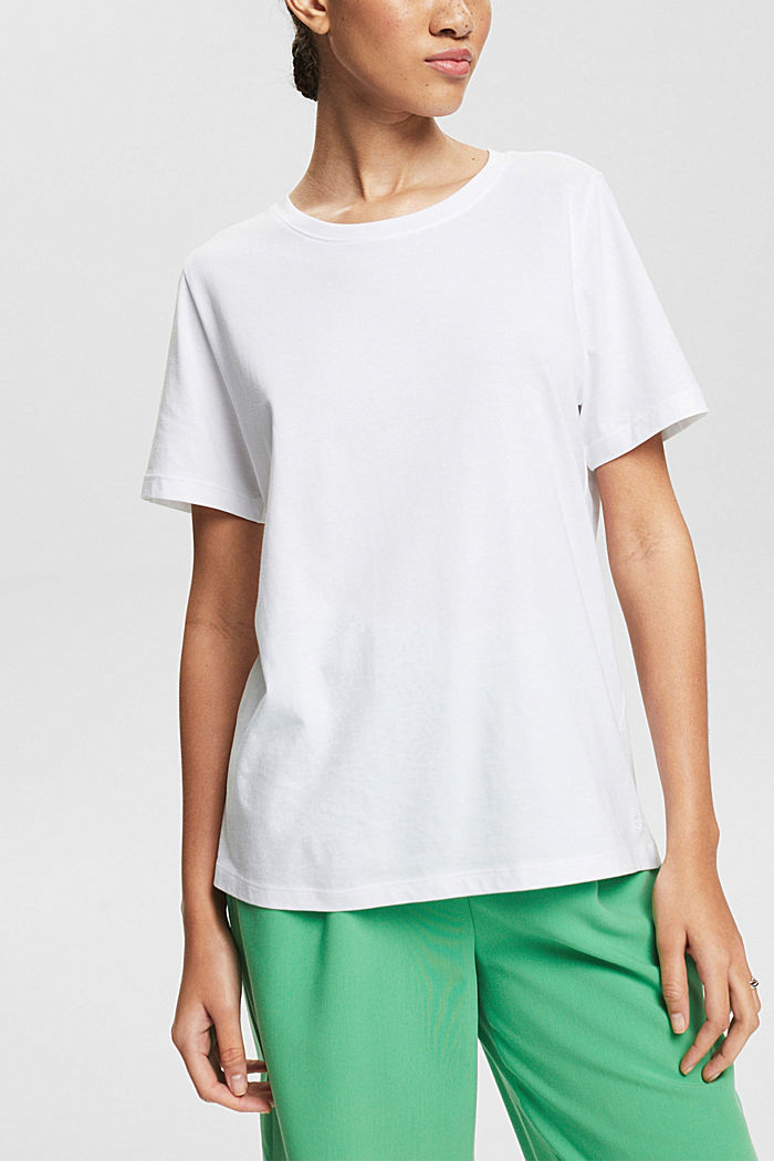 Basic T-shirt in 100% organic cotton, WHITE, detail-asia image number 0