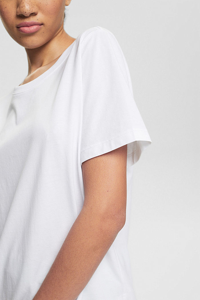 Basic T-shirt in 100% organic cotton, WHITE, detail-asia image number 4