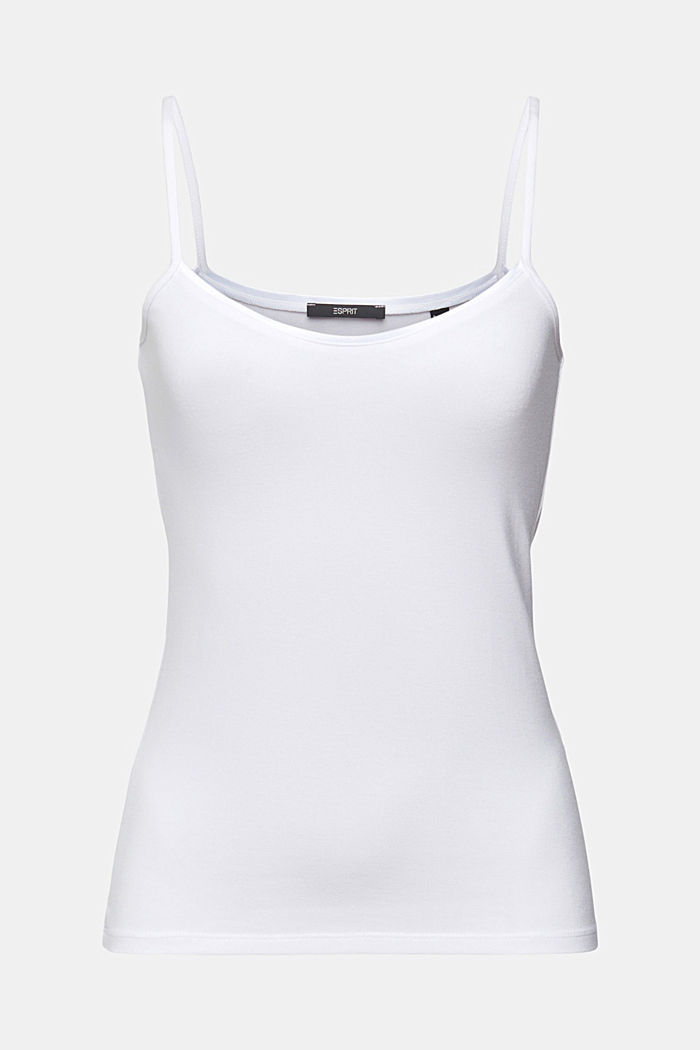 Basic top with spaghetti straps, LENZING™ ECOVERO™, WHITE, detail-asia image number 6