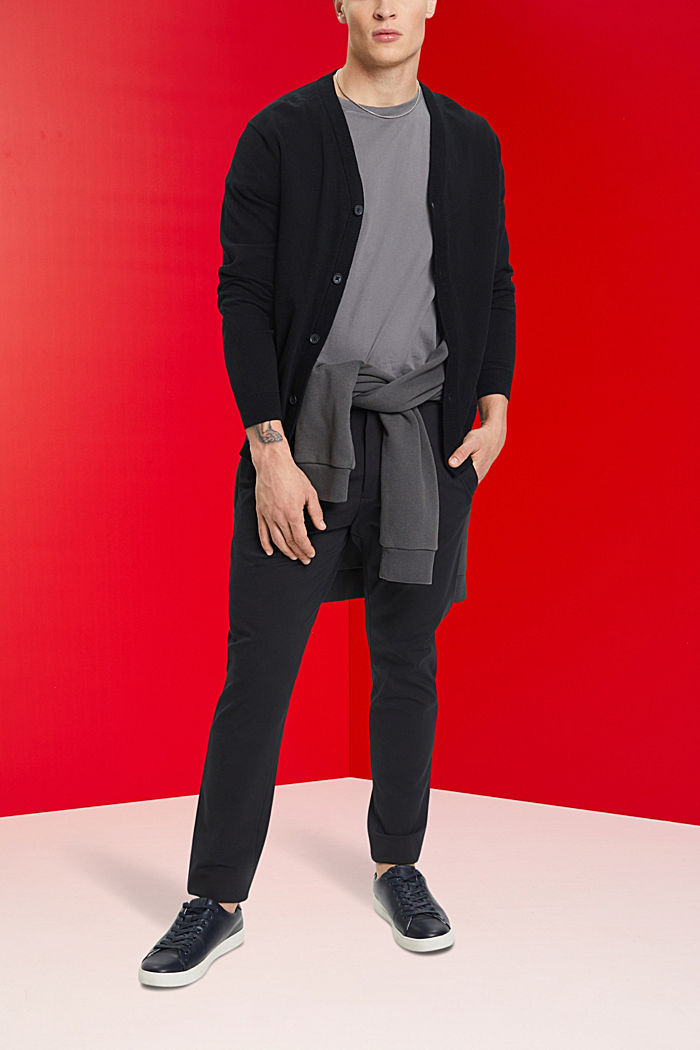 Piqué jersey suit trousers, BLACK, detail-asia image number 1