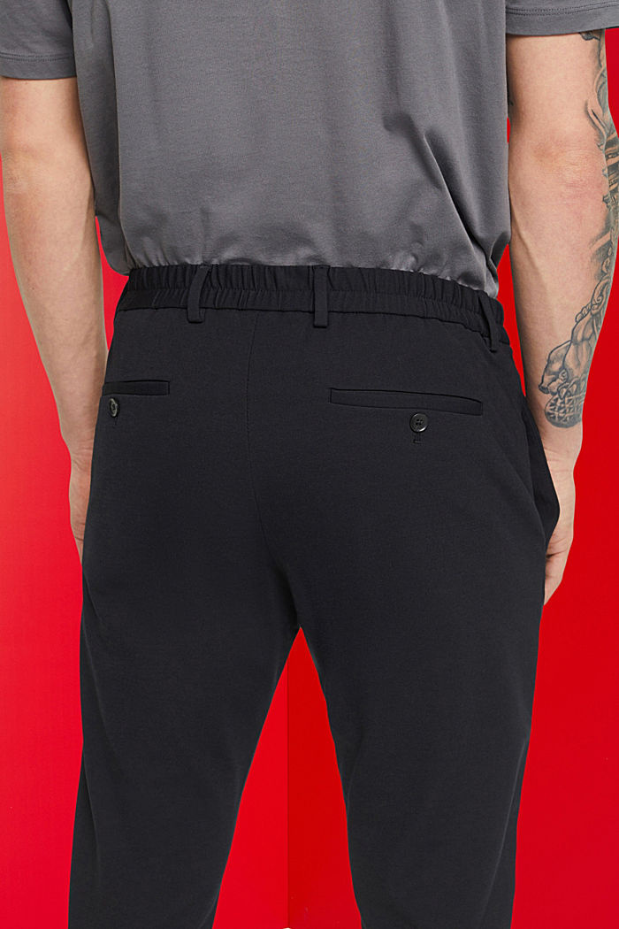 Piqué jersey suit trousers, BLACK, detail-asia image number 0