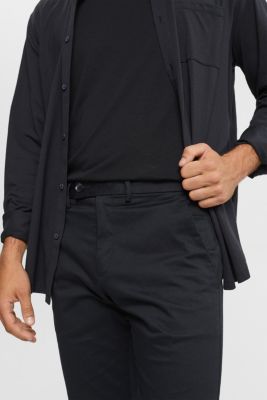 Stretch cotton chinos, BLACK, detail-asia image number 2