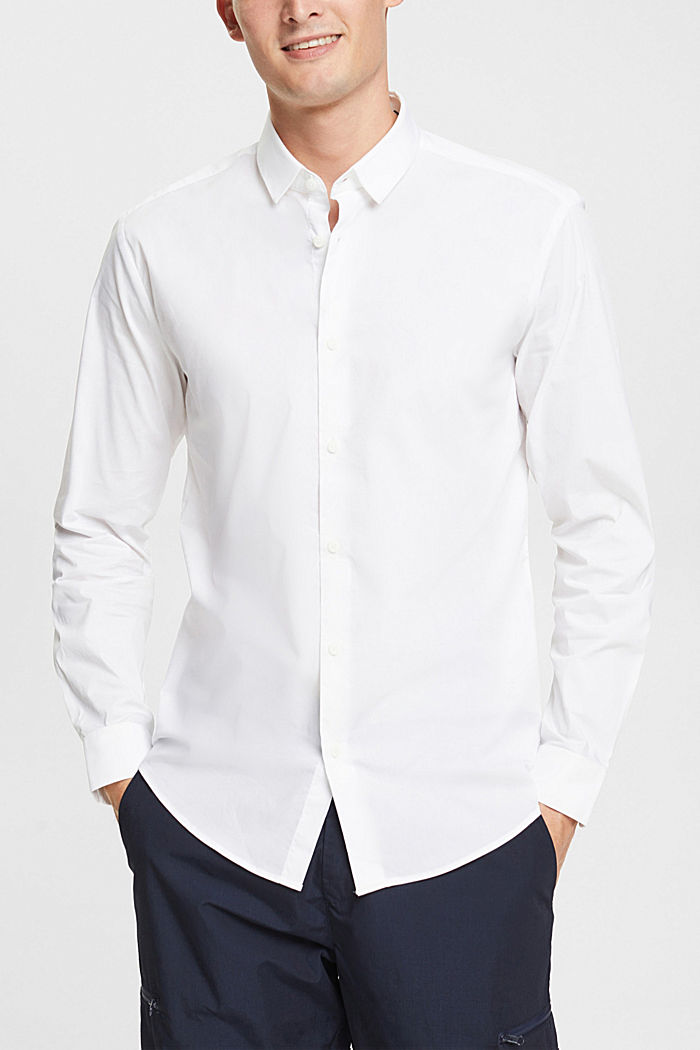 Shirts woven Slim Fit, WHITE, detail-asia image number 0