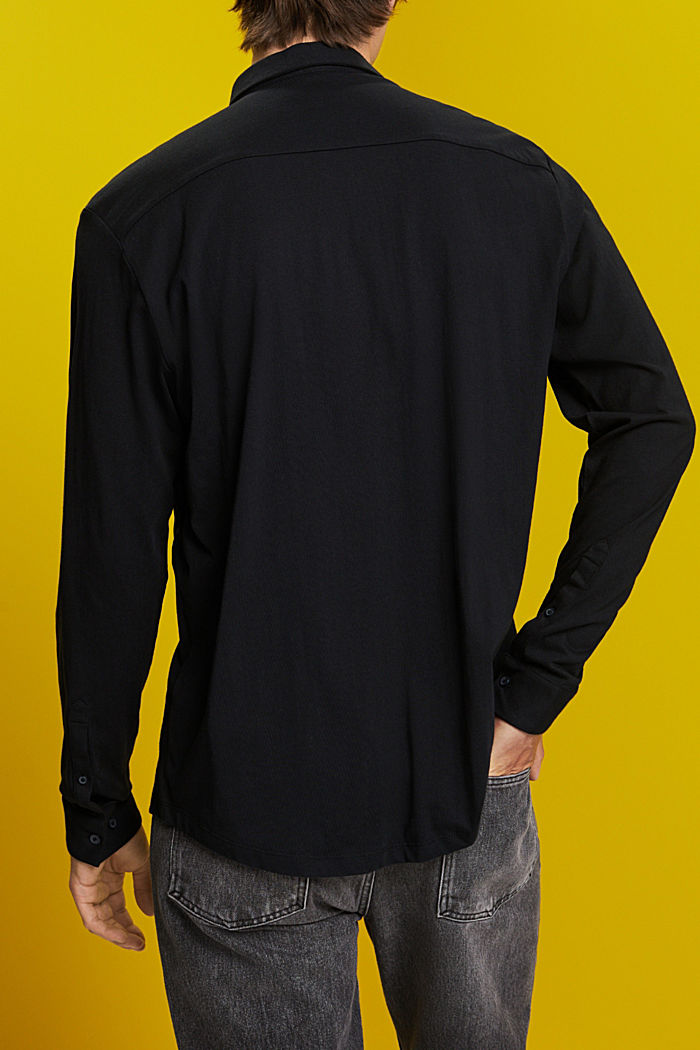針織長袖，100% 純棉, 黑色, detail-asia image number 3