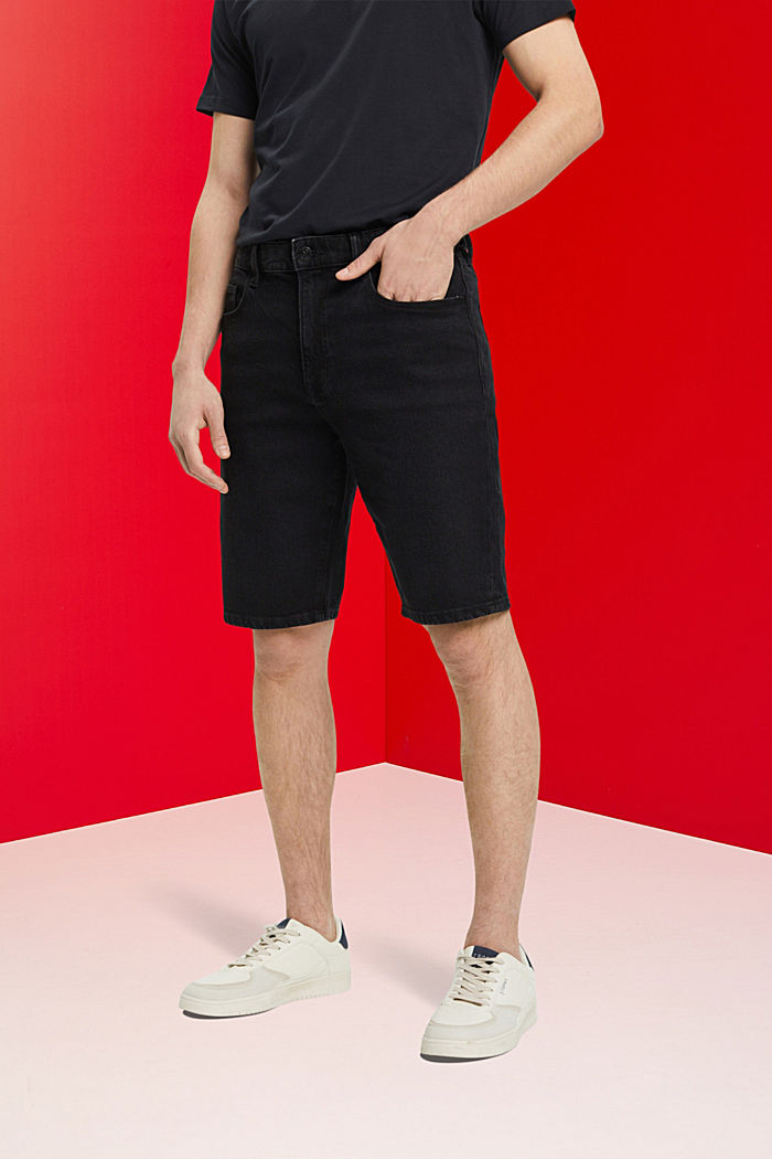 Slim fit denim shorts, BLACK DARK WASHED, detail-asia image number 0