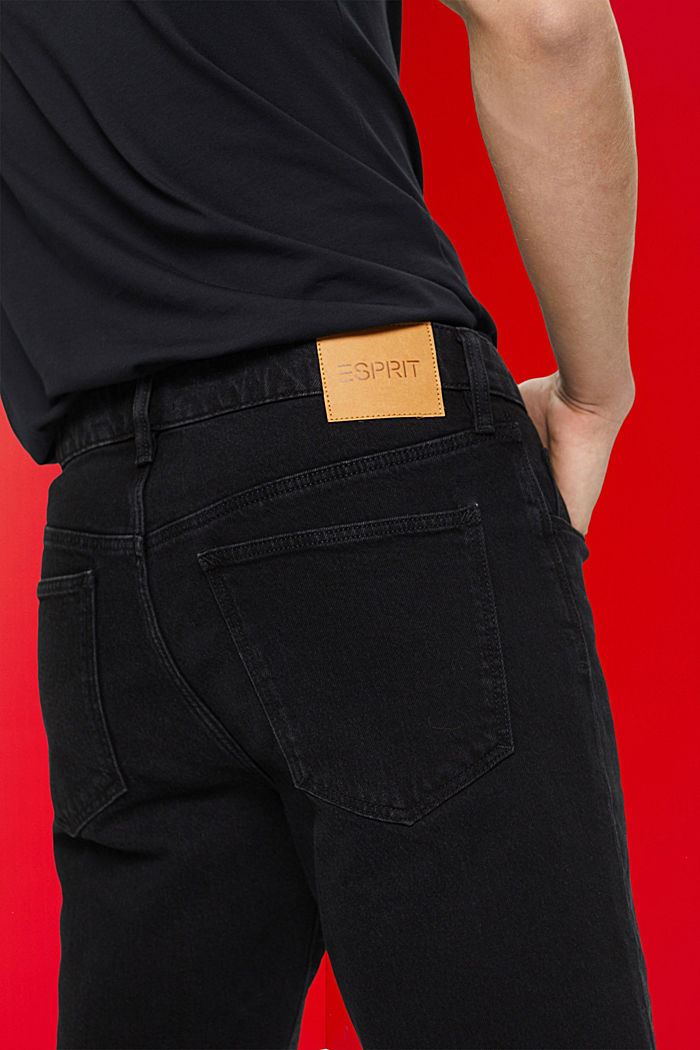 Slim fit denim shorts, BLACK DARK WASHED, detail-asia image number 4
