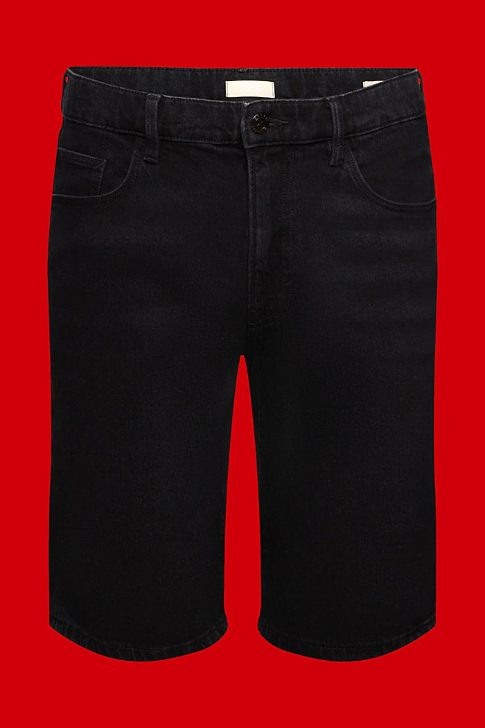 Slim fit denim shorts, BLACK DARK WASHED, detail-asia image number 6