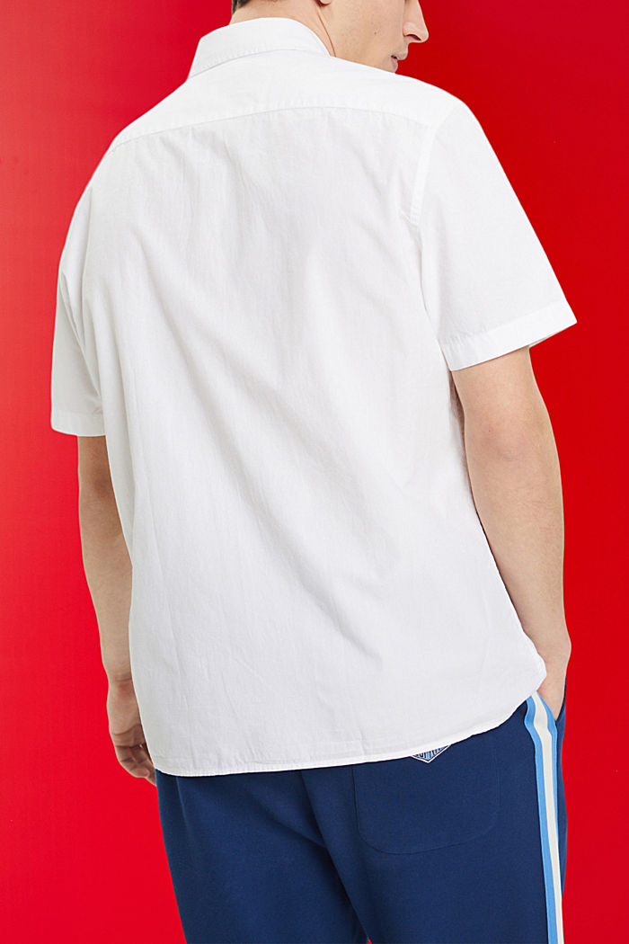 Short-sleeved sustainable cotton shirt, WHITE, detail-asia image number 3