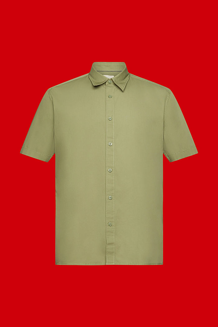 Short-sleeved sustainable cotton shirt, LIGHT KHAKI, detail-asia image number 5