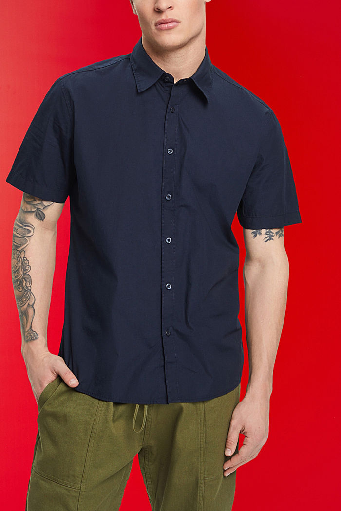 再生棉短袖恤衫, 海軍藍, detail-asia image number 0