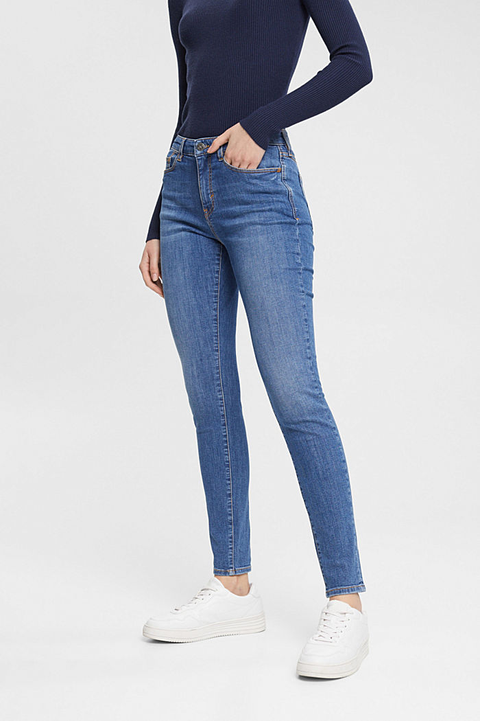 Skinny jeans of sustainable cotton, BLUE MEDIUM WASHED, detail-asia image number 0