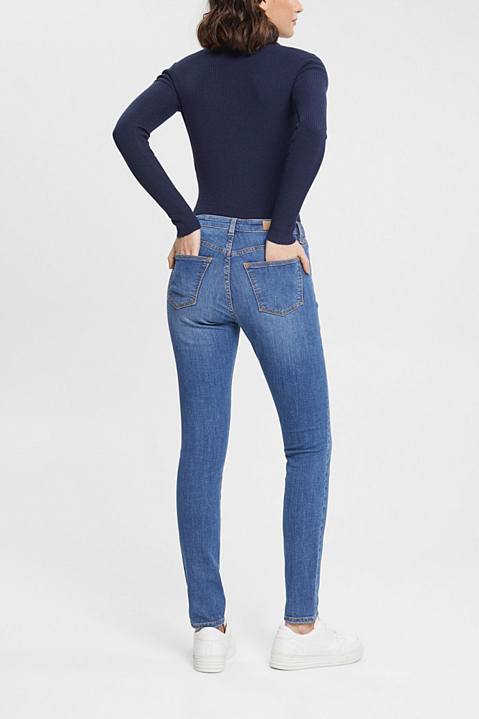 Skinny jeans of sustainable cotton, BLUE MEDIUM WASHED, detail-asia image number 3