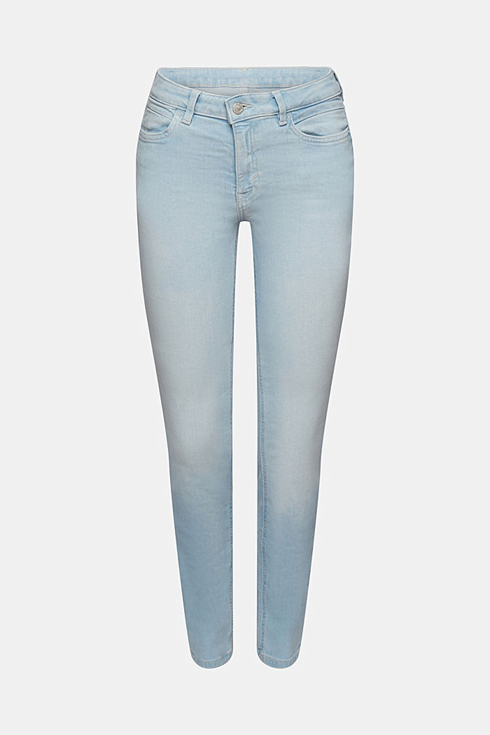Mid-rise slim fit stretch jeans, BLUE BLEACHED, detail-asia image number 7