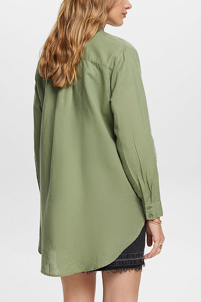 Blended linen blouse, LIGHT KHAKI, detail-asia image number 1