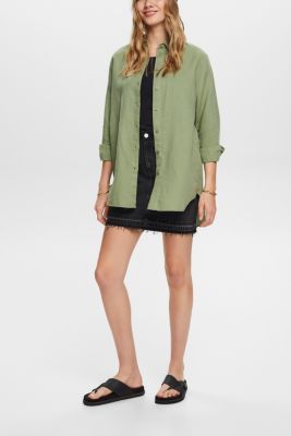 Blended linen blouse, LIGHT KHAKI, detail-asia image number 2