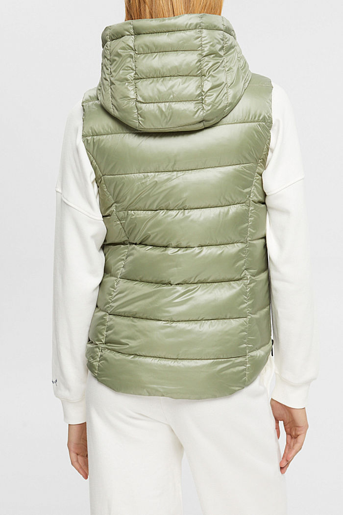 Quilted body-warmer with detachable hood, LIGHT KHAKI, detail-asia image number 3