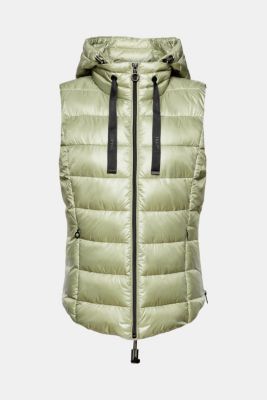 Quilted body-warmer with detachable hood