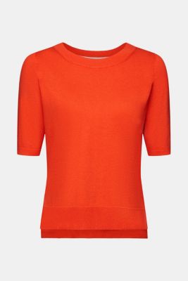 Short-sleeved knit sweater