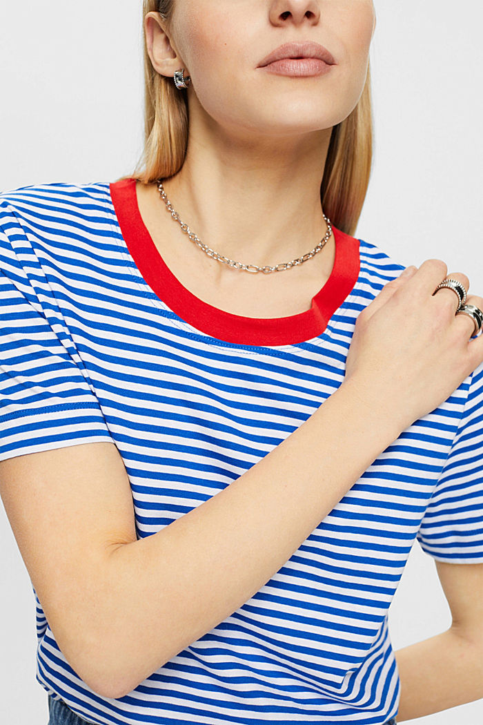 Striped t-shirt, BLUE, detail-asia image number 2