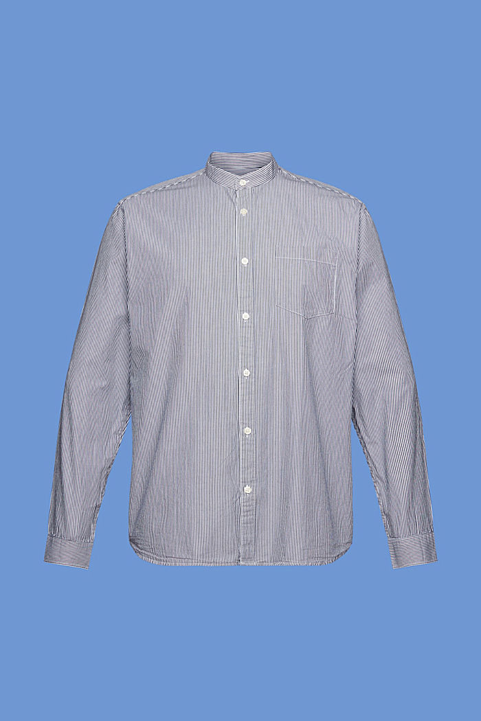 棉質立領細條紋恤衫, 海軍藍, detail-asia image number 5