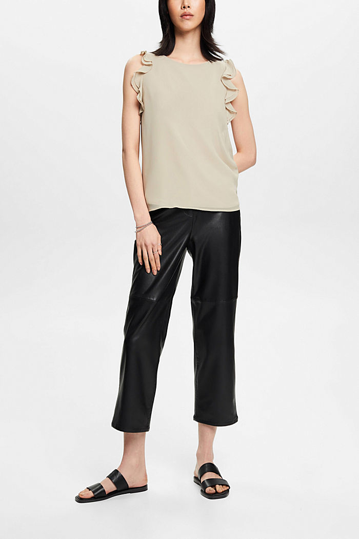 Chiffon blouse with ruffles, DUSTY GREEN, detail-asia image number 3
