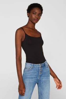 Esprit - Stretch top with adjustable spaghetti straps at our Online Shop