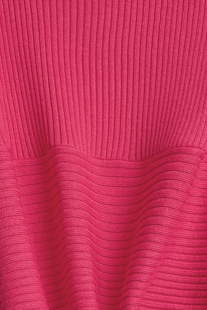 Gerecycled: open, geribd vest, PINK FUCHSIA, detail image number 4