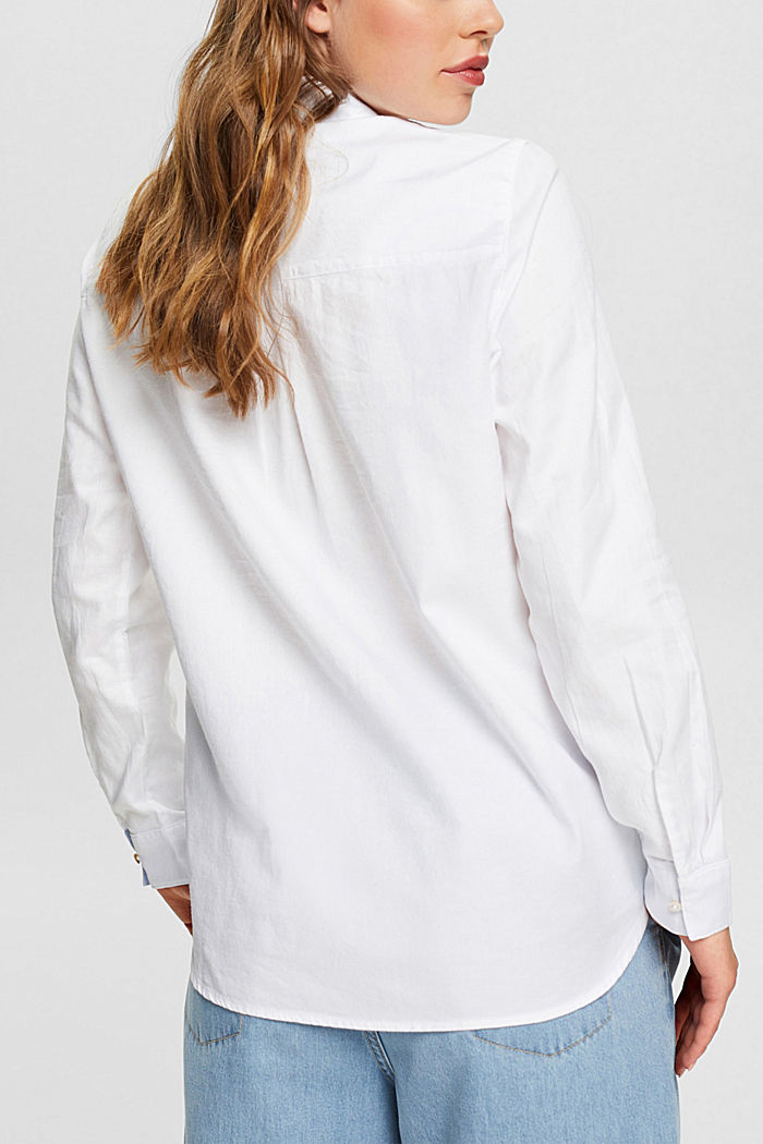 以 100% 棉製成的女裝恤衫上衣, 白色, detail-asia image number 1