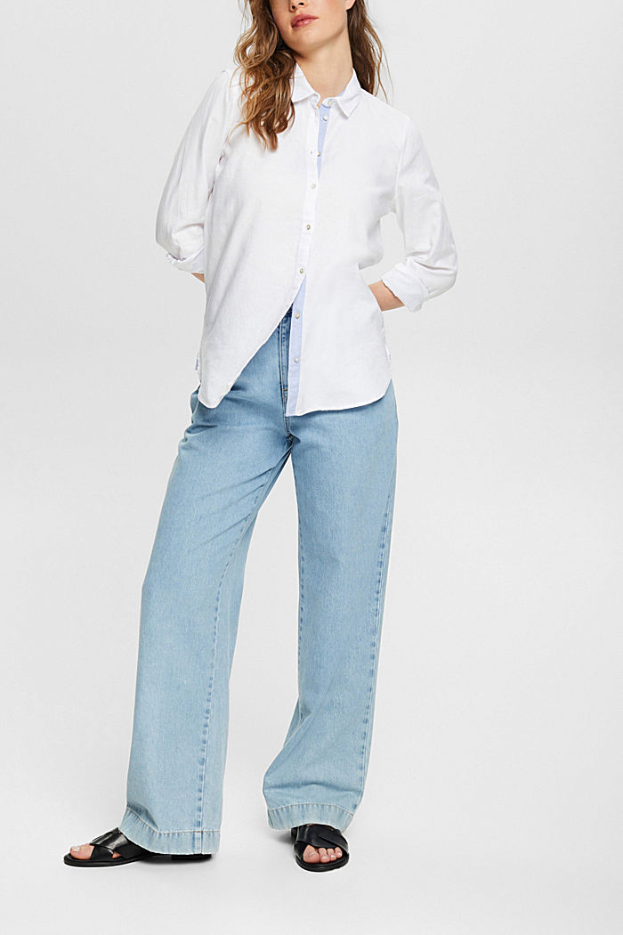 以 100% 棉製成的女裝恤衫上衣, WHITE, detail-asia image number 3