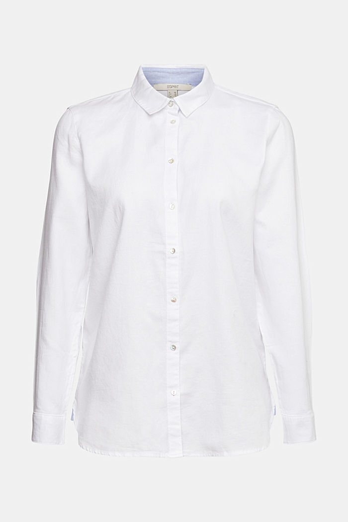 Shirt blouse made of 100% cotton, WHITE, detail-asia image number 6