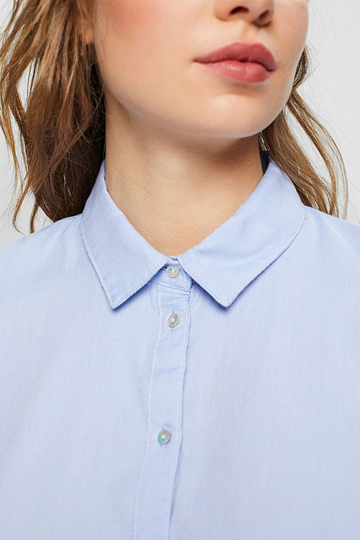 Shirt blouse made of 100% cotton, LIGHT BLUE, detail-asia image number 3
