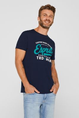 Esprit - Jersey T-shirt with logo print, 100% cotton at our Online Shop