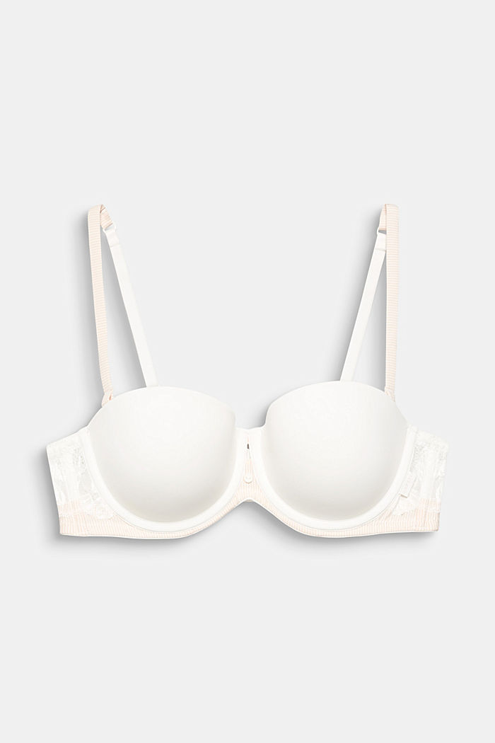 Padded underwire bra with detachable straps