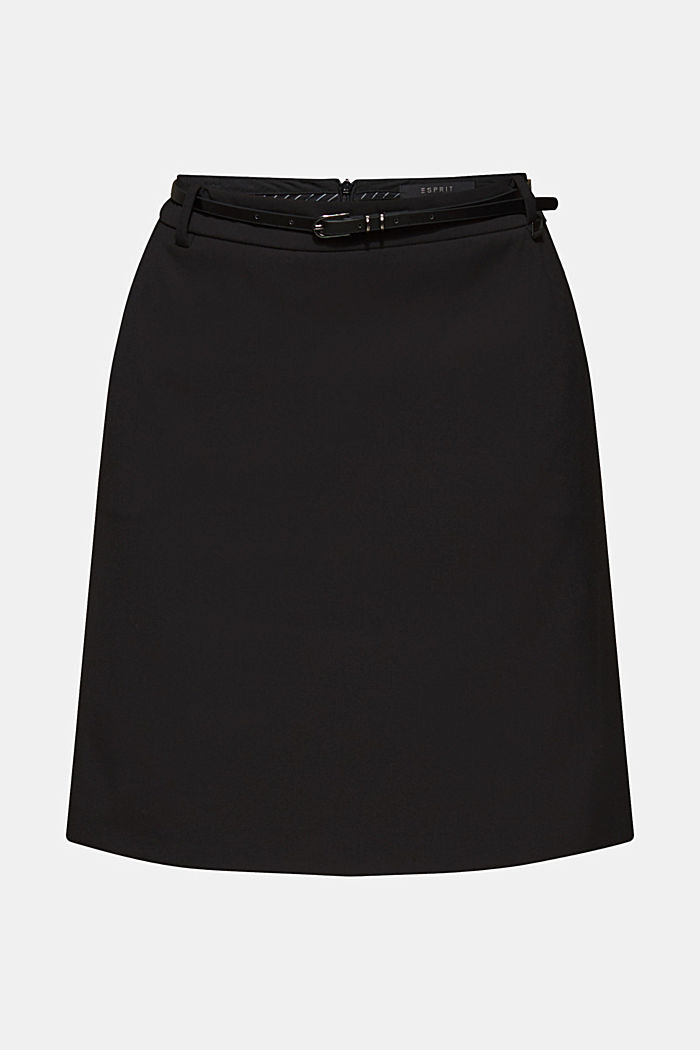 Elastyczna spódnica z przeszyciami, BLACK, detail image number 0