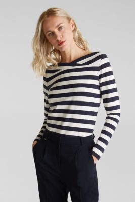 Esprit - Long sleeve top with a beautiful neckline at our Online Shop