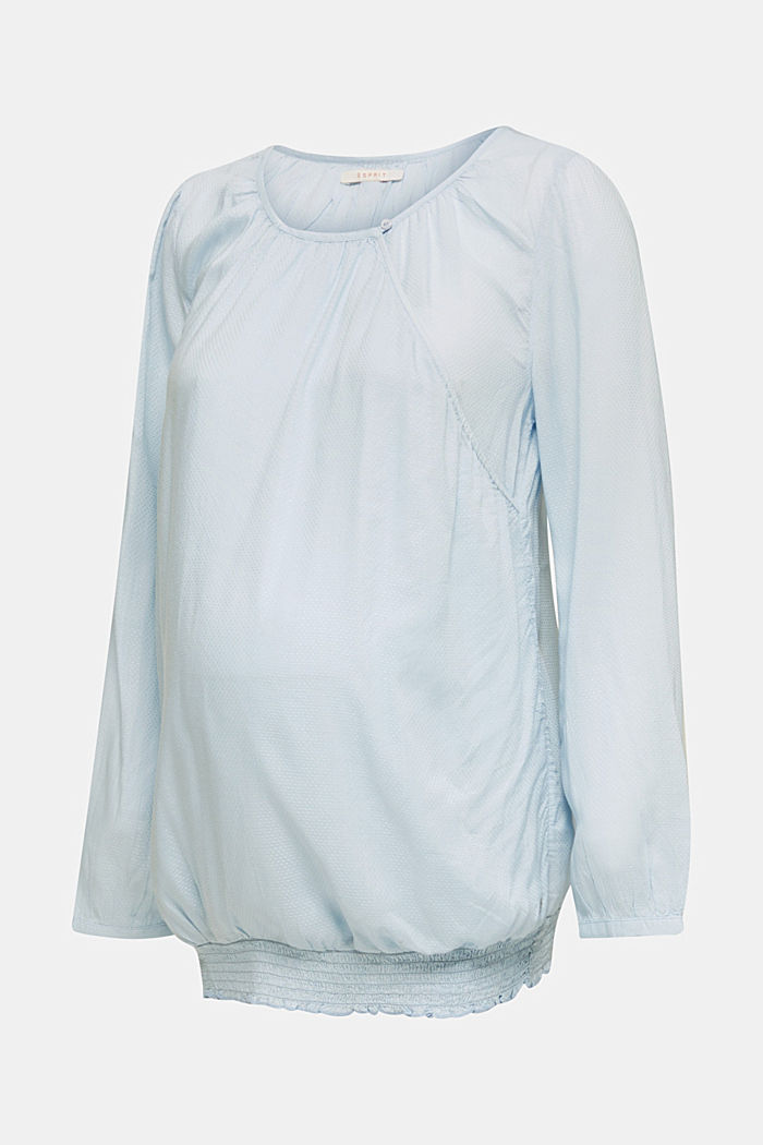 Jacquard blouse met voedingsfunctie, LIGHT BLUE, detail image number 0