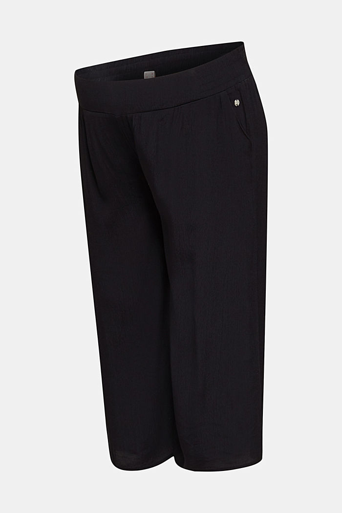 Jupe-culotte en crêpe à ceinture de maintien pour le ventre, BLACK, detail image number 0
