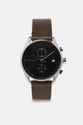 Egomania Deuk Verzakking Esprit - Edelstalen horloge met leren bandje kopen in de online shop