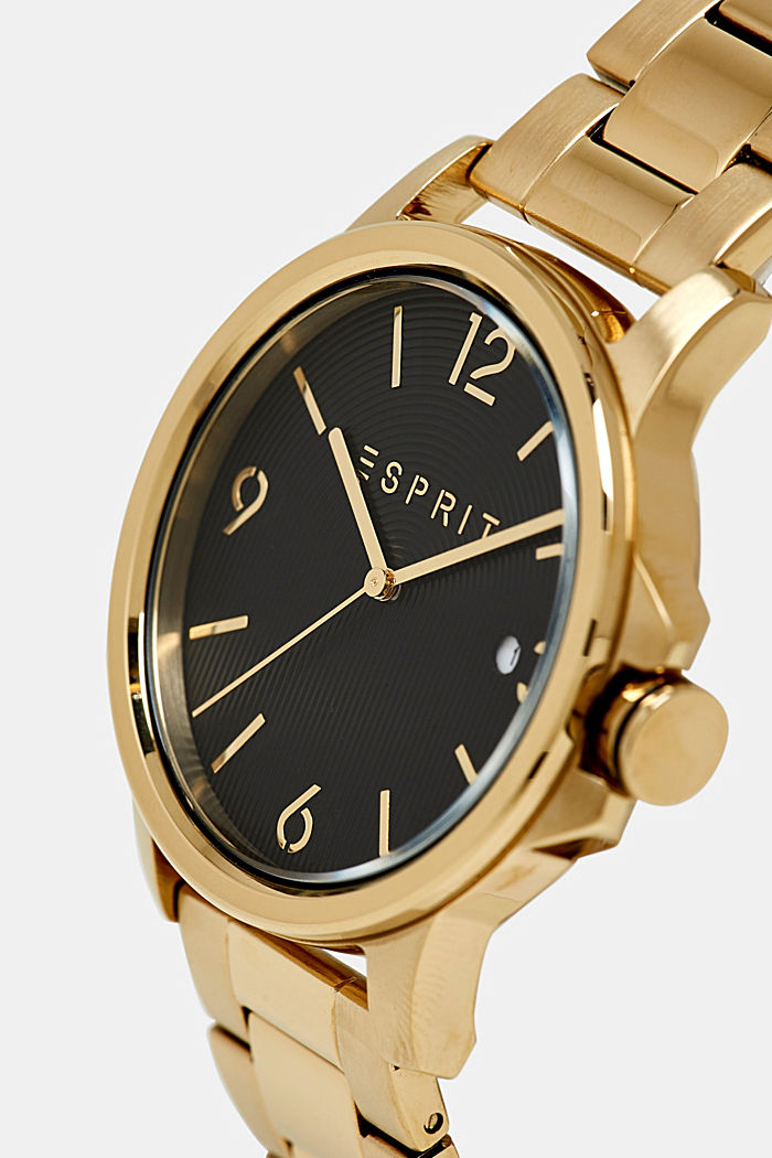 Zegarek ze stali szlachetnej z dzieloną bransoletką, GOLD, detail image number 1