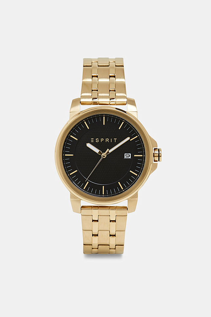 Stainless-steel watch with link bracelet, GOLD, detail image number 0
