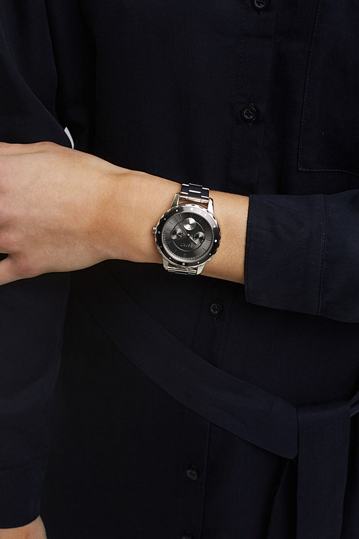 Zegarek wielofunkcyjny z ogniwową bransoletą, SILVER, detail image number 2