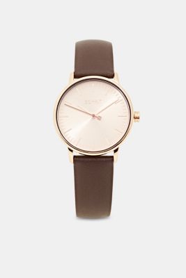 Esprit - Stainless-steel watch with a leather strap at our Online Shop