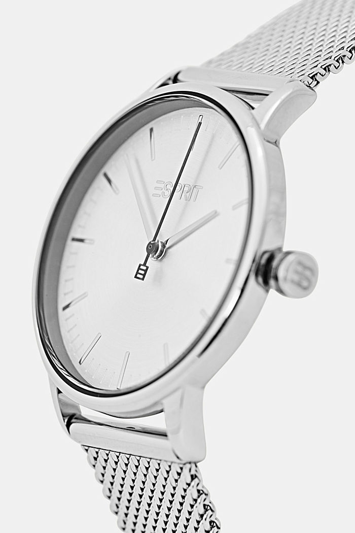 Zegarek ze stali szlachetnej z wymiennym paskiem, SILVER, detail image number 1
