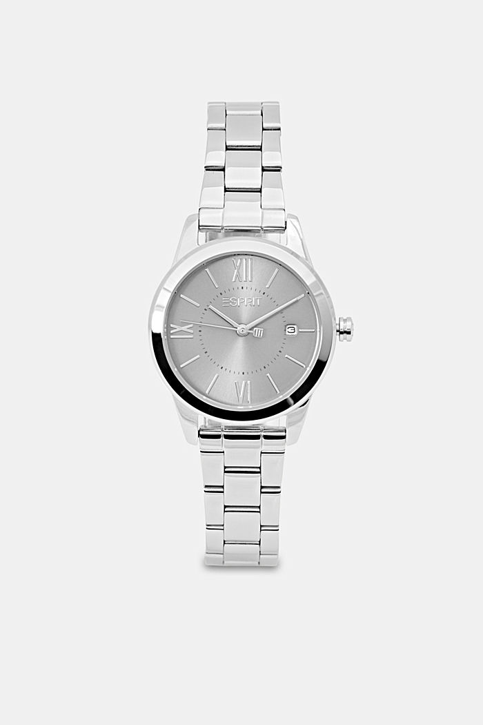 Stainless steel watch with a link bracelet and date