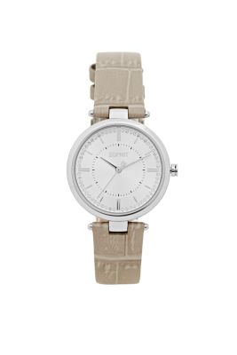 Licences Montre en acier inoxydable à bracelet en cuir texturé