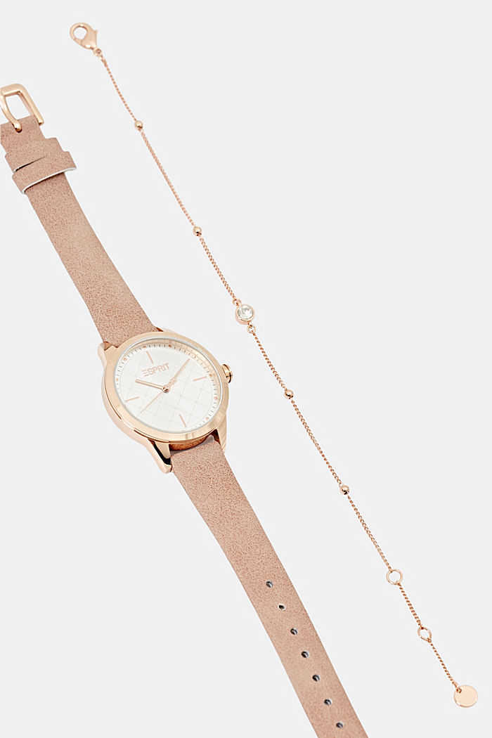 Veganistisch: set van horloge en armband, PINK, detail image number 3