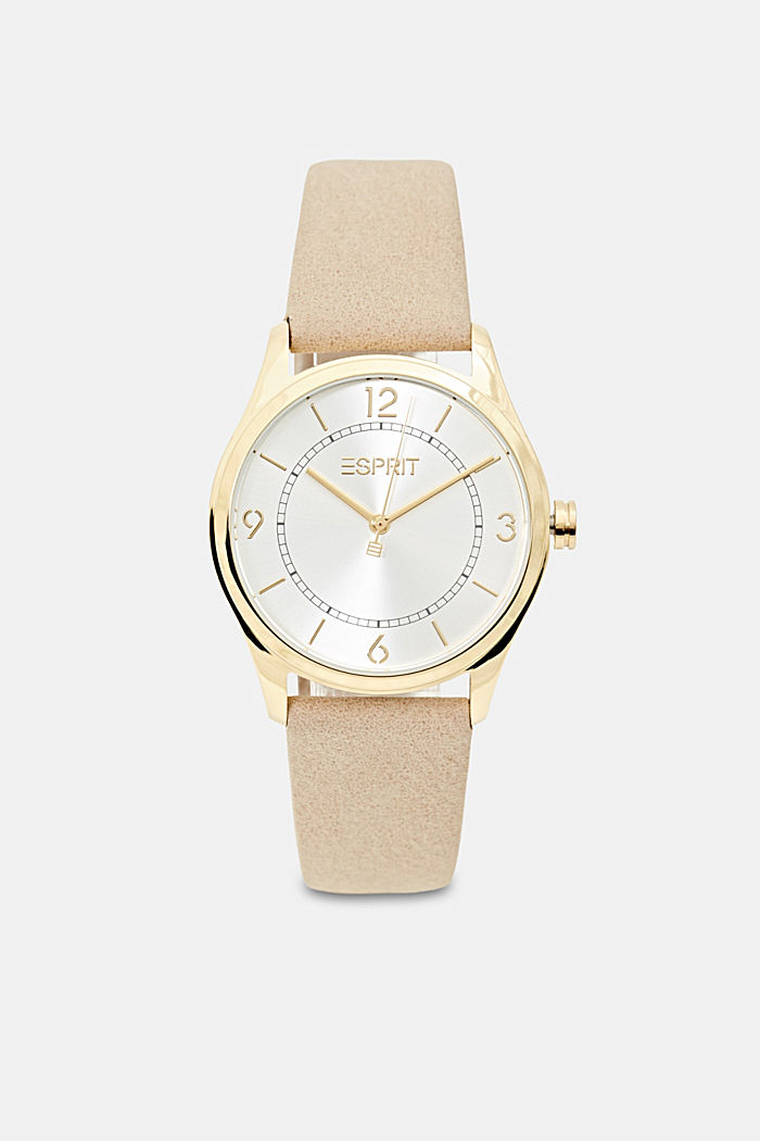 Vegan: stainless steel watch with a faux leather strap