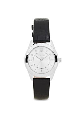 Licences Montre en acier inoxydable à bracelet en cuir texturé